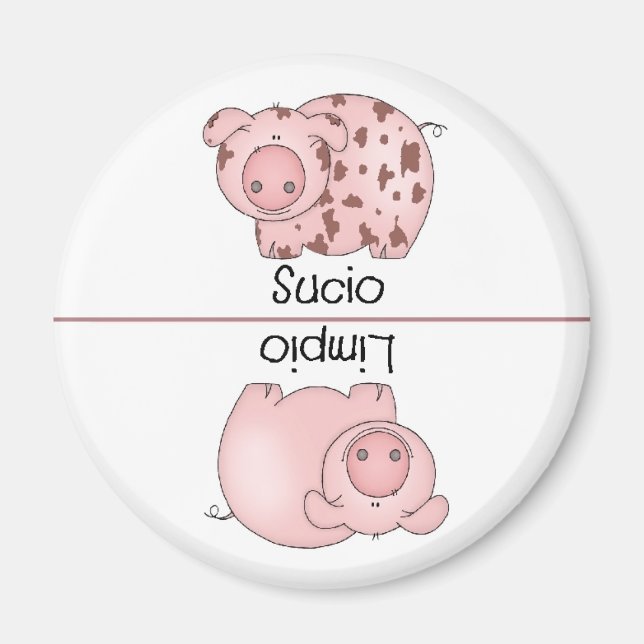 Spansk ren Dirty Dishwasher Magnet (Framsidan)