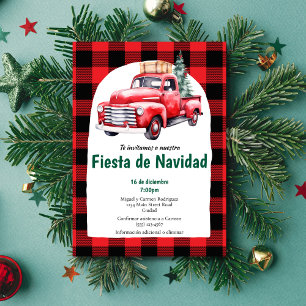 Spansk röd Fiesta de Navidad julfest Inbjudningar