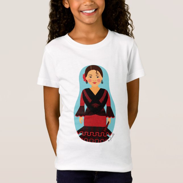 Spansk rödspund Matryoshka Girls' T-Shirt (Framsida)