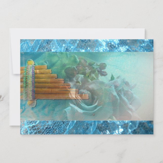 Spansk ros Infödd aztek Peru quinceanera inbjudan (Framsida)