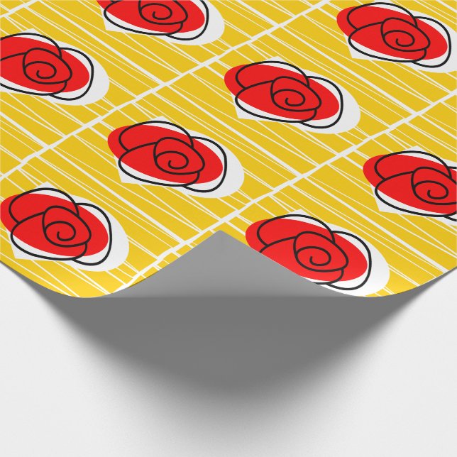 Spansk ros inpackningspapper presentpapper (Hörn)