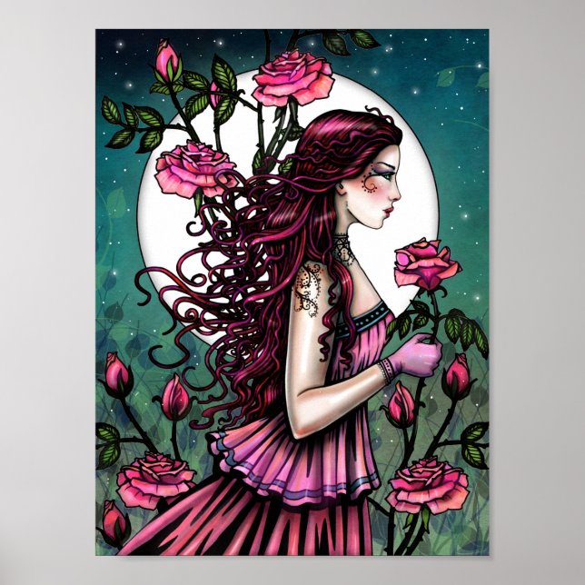 Spansk Ros Mystisk Fantasykonst Molly Harrison Poster (Framsidan)