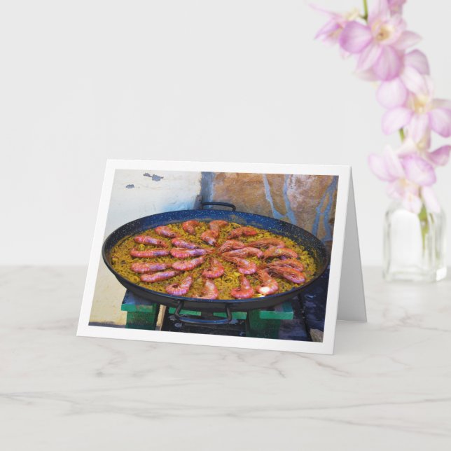 Spansk sjömatskötsel i Paella-rätt Kort (Orkide)