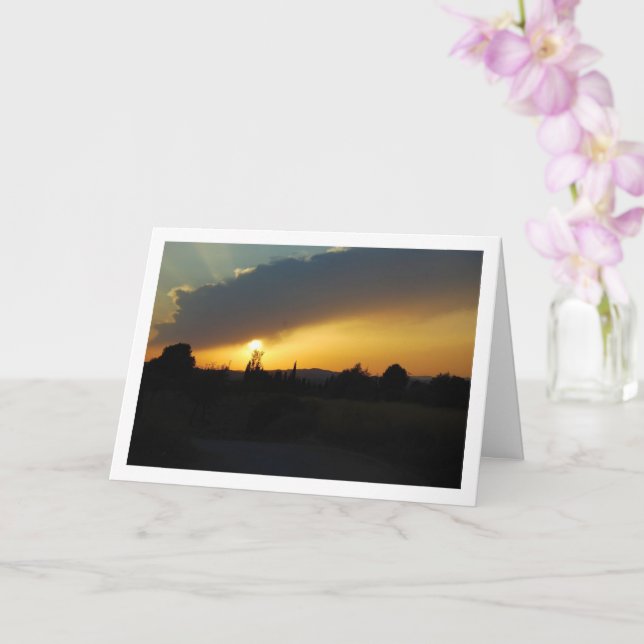 Spansk solnedgångslandskap kort (Orkide)