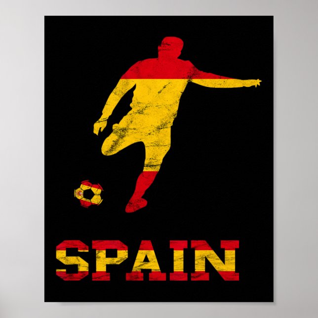 Spansk spansk fotbollsspelare Spanien Flagga Espan Poster (Framsidan)