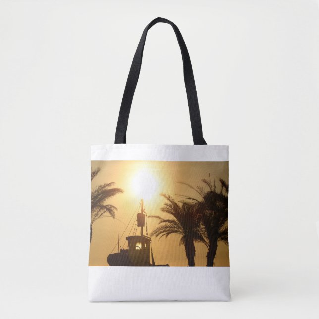 Spansk sunset Frakt Handflatan Photo Tote Bag Tygkasse (Framsida)