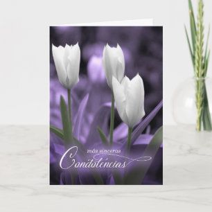 Spansk sympati Con Simpatia Lila White Tulips Kort