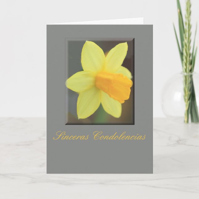Spansk sympati Gult daffodil Kort (Framsida)