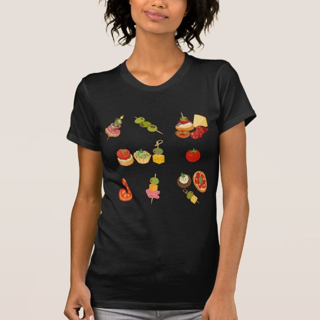 Spansk Tapas-spridning T Shirt (Framsida)