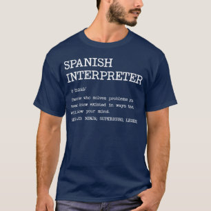 Spansk tolk Definition Design 70-tals vänner T Shirt