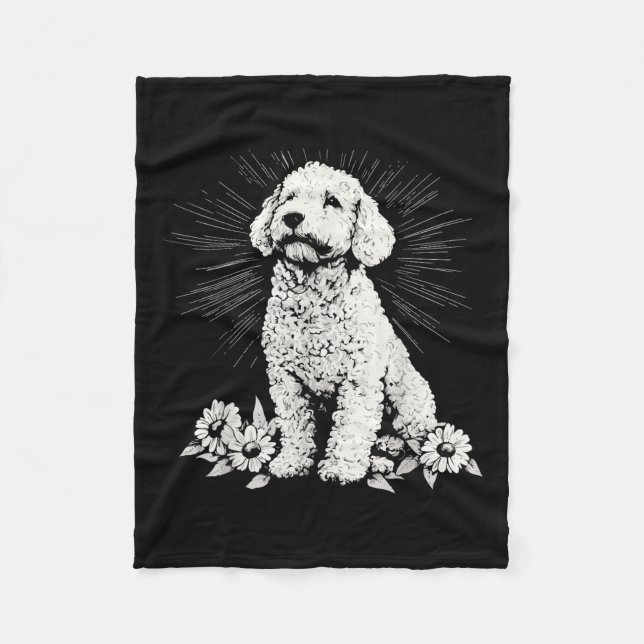 Spansk Vattenhund Älskare Retro Stil Tatuering  Fleecefilt (Framsidan)