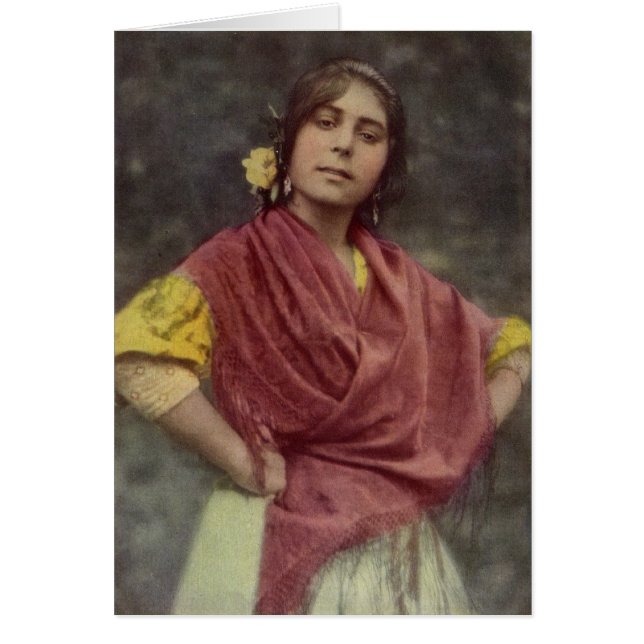 Spansk zigenare hälsningskort (Framsidan)