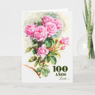Spanska 100:e födelsedagen Vintage Ro Garden Namn Kort