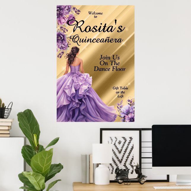 Spanska 15:e födelsedagen Quinceanera Poster (Hemmakontoret)