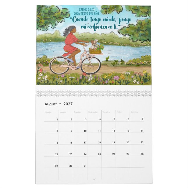 Spanska 2024 års text PS 56:3-kalender Kalender (Aug 2027)