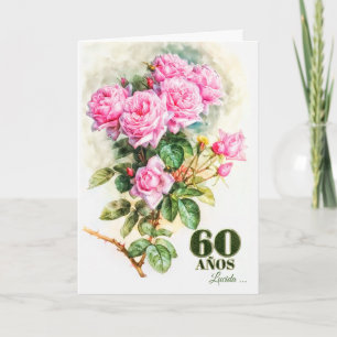Spanska 60:e födelsedagen Vintage Ro Garden Namn Kort