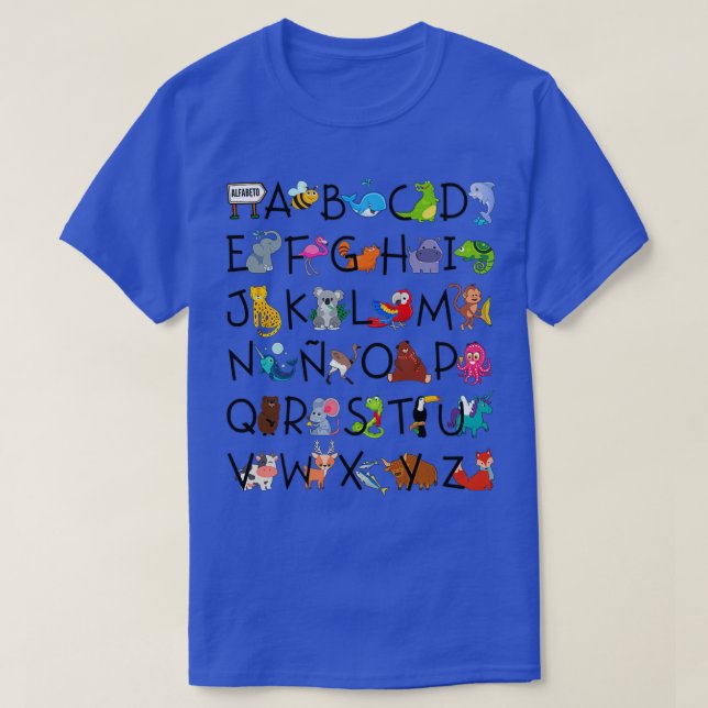 SPANSKA ALFABET FÖR SPRÅKTEACHER MAESTRA OCH T SHIRT (Design framsida)