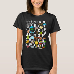 Spanska Alphabet Brev med Bilder. Kom ihåg fråga T Shirt