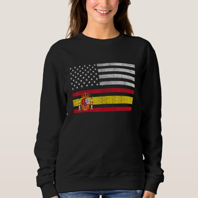 Spanska amerikanska Flagga T Shirt (Framsida)