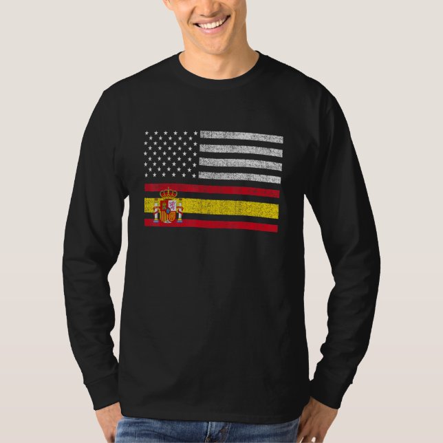Spanska amerikanska Flagga T Shirt (Framsida)