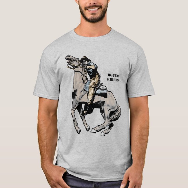 Spanska amerikanska Krig Rough Riders Soldier on H T Shirt (Framsida)