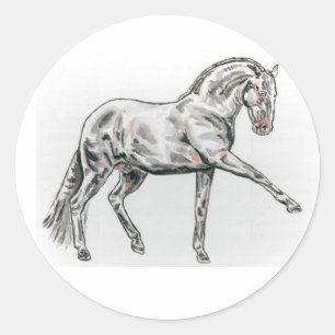 Spanska andalusiska häst Stickers Runt Klistermärke