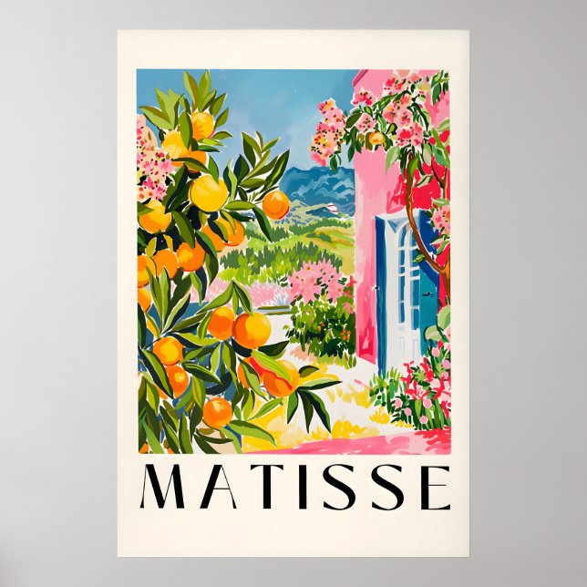 Spanska apelsiner affisch, Mid century modern Poster (Framsidan)