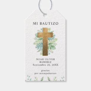 Spanska, baptism Elegant Guld Kor med Grekland Presentetikett