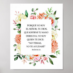 Spanska bibeln Verse Isaías 4113 Porque Yo Soy El Poster
