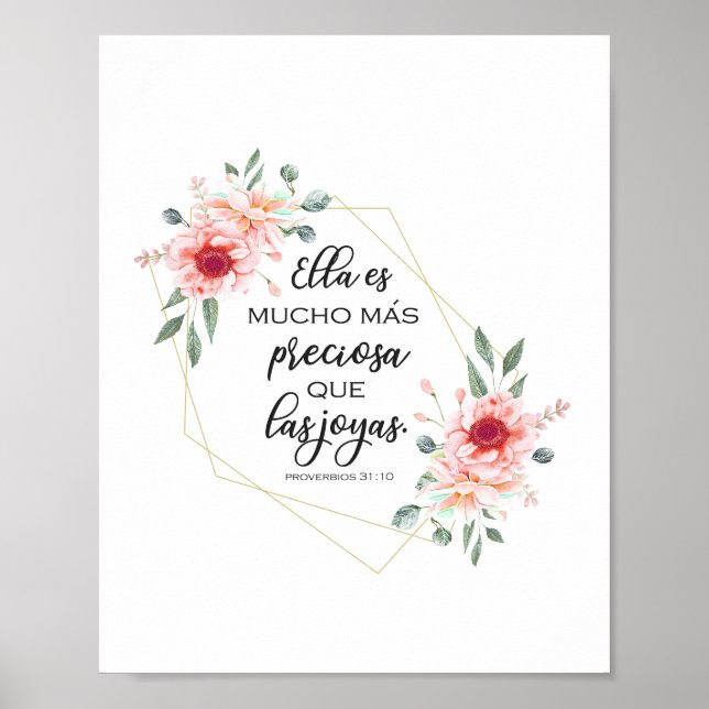 Spanska bibelverbios 31:10 poster (Framsidan)