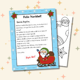 Spanska blå Brev från Santa Carta a Papá Noel