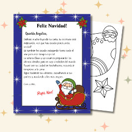 Spanska blå Brev från Santa Carta de Papá Noel