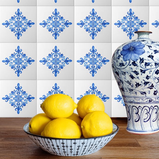 Spanska blå och vit portugisisk Azulejo Kitchen Kakelplatta (Skapare uppladdad)