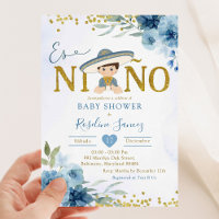 Spanska Blue Charro Boy Es niñ o Baby Shower