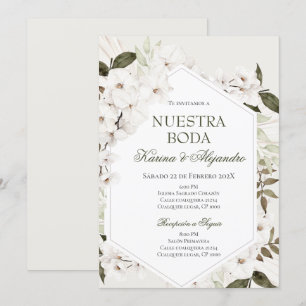 Spanska Boho Blommigt Bröllop Inbjudningar