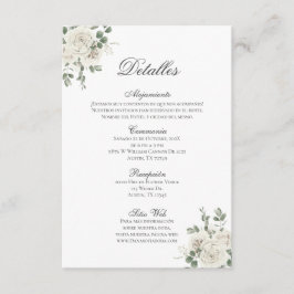 Spanska Boho Bröllop Detalles de la Boda Tilläggskort