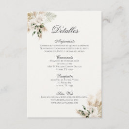 Spanska Boho Bröllop Detalles de la Boda Tilläggskort