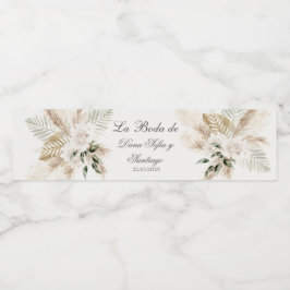 Spanska Boho Bröllop Vattenflaskor Etikett