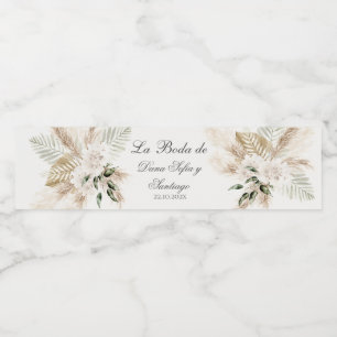 Spanska Boho Bröllop Vattenflaskor Etikett