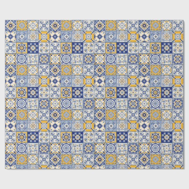 Spanska brickor, Gult Blue Presentpapper (Platt)