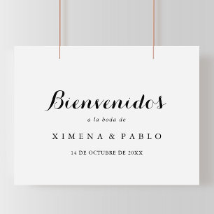 Spanska Bröllop Bienvenidos-signatur Poster