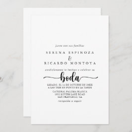 Spanska bröllopsinbjudan till minimalistisk kallig inbjudningar