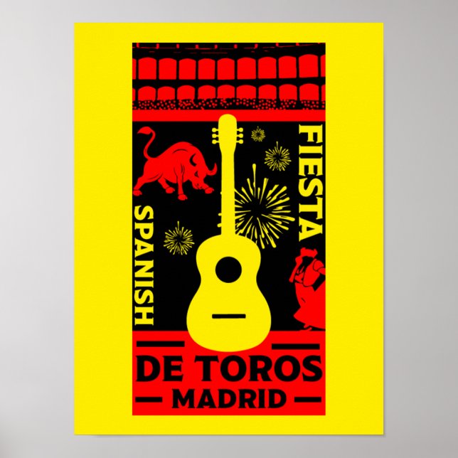 Spanska Bull Fight Corrida De Toros Poster (Framsidan)