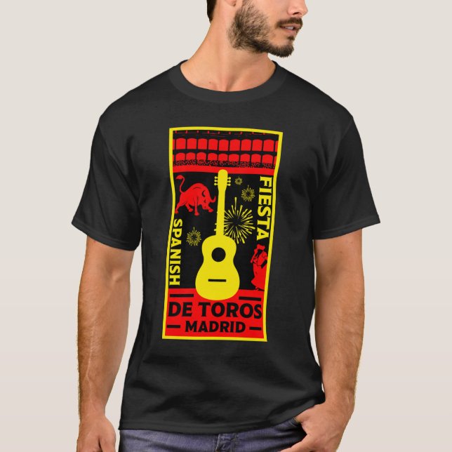 Spanska Bull Fight Corrida De Toros T-Shirt (Framsida)