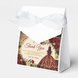 Spanska burgundy-Blommigten Rustic Wood Mis Quince Presentaskar