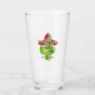 Spanska Cactus Mustache Hat Fiesta Text Artisan Glaskopp