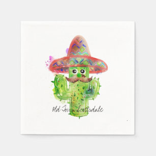 Spanska Cactus Mustache Hat Fiesta Text Artisan Pappersservett