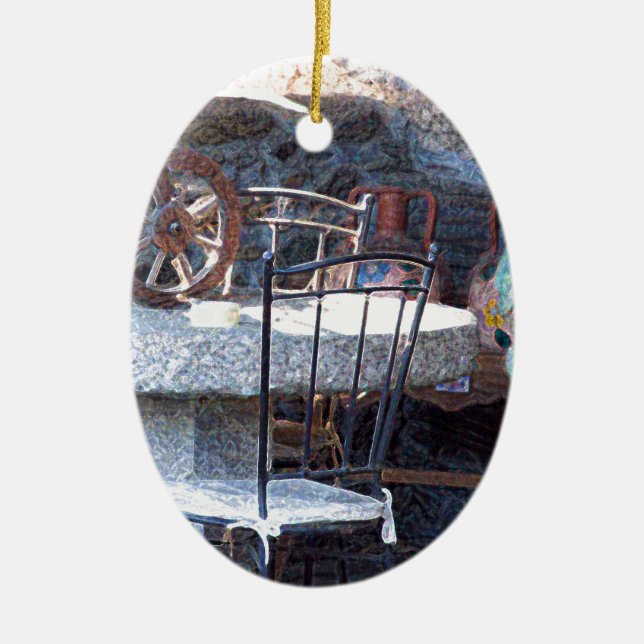 spanska Cactus still Life Julgransprydnad Keramik (Framsidan)