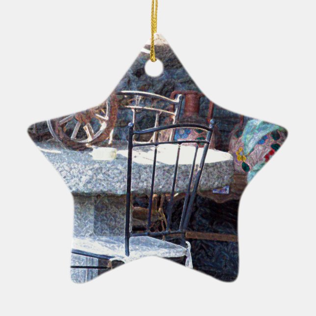 spanska Cactus still Life Julgransprydnad Keramik (Framsidan)