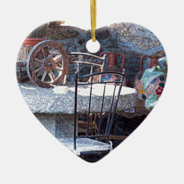 spanska Cactus still Life Julgransprydnad Keramik (Framsidan)